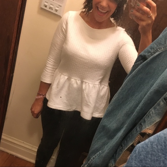 Anthropologie Amadi White Peplum Top - Picture 6 of 8